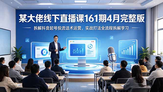某大佬线下直播课161期4月完整版，拆解抖音起号投流话术运营，实战打法全流程拆解学习-巅峰研习社