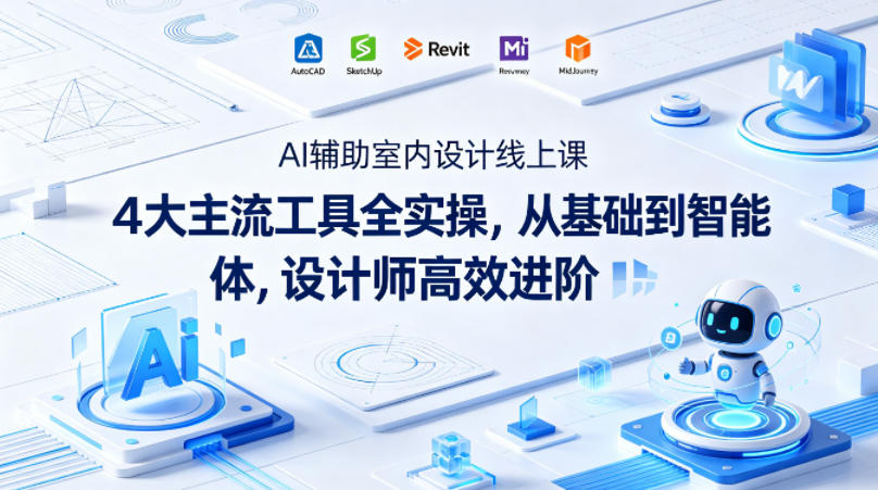 AI辅助室内设计线上课｜4大主流工具全实操，从基础到智能体，设计师高效进阶-巅峰研习社