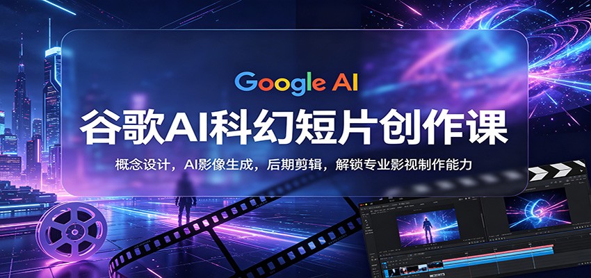 谷歌AI科幻短片创作课：概念设计，AI影像生成，后期剪辑，解锁专业影视制作能力-巅峰研习社