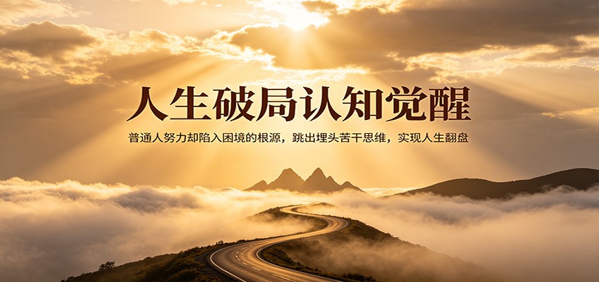人生破局认知觉醒，普通人努力却陷入困境的根源，跳出埋头苦干思维，实现人生翻盘-巅峰研习社