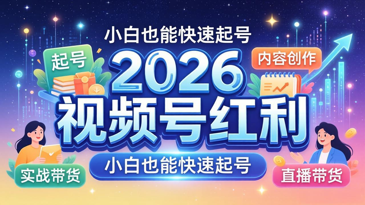 2026视频号红利实战营，大佬亲授起号、内容、直播、IP、投流、私域、矩阵全套落地打法-巅峰研习社