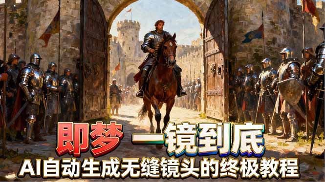 即梦AI一镜到底终极教程，智能补帧+运镜技巧，AI自动生成无缝丝滑长镜头高效出片-巅峰研习社