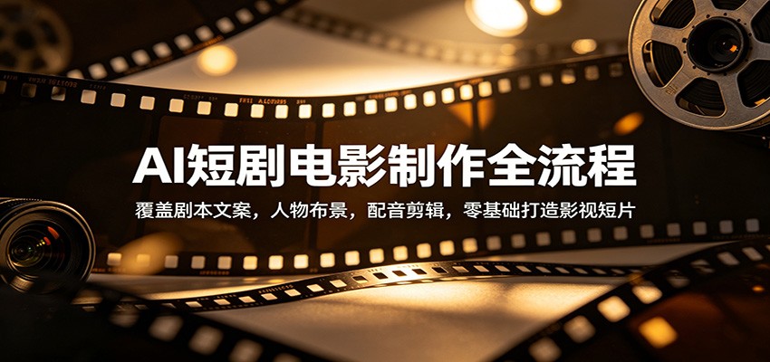 AI短剧电影制作全流程：覆盖剧本文案，人物布景，配音剪辑，零基础打造影视短片-巅峰研习社