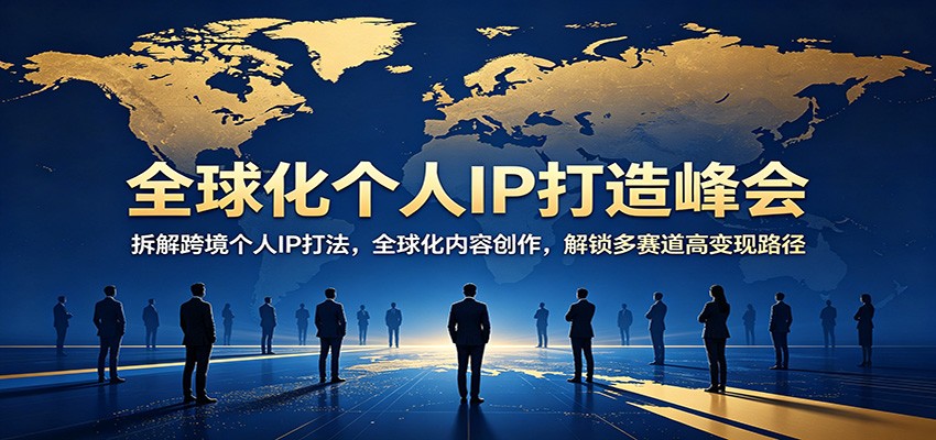 全球化个人IP打造峰会：拆解跨境个人IP打法，全球化内容创作，解锁多赛道高变现路径-巅峰研习社
