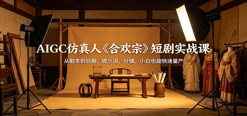 AIGC仿真人《合欢宗》短剧实战课：从剧本到后期，提示词，分镜，小白也能快速量产-巅峰研习社