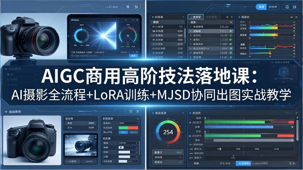 AIGC商用高阶技法落地课：AI摄影全流程+LoRA训练+MJSD协同出图实战教学-巅峰研习社