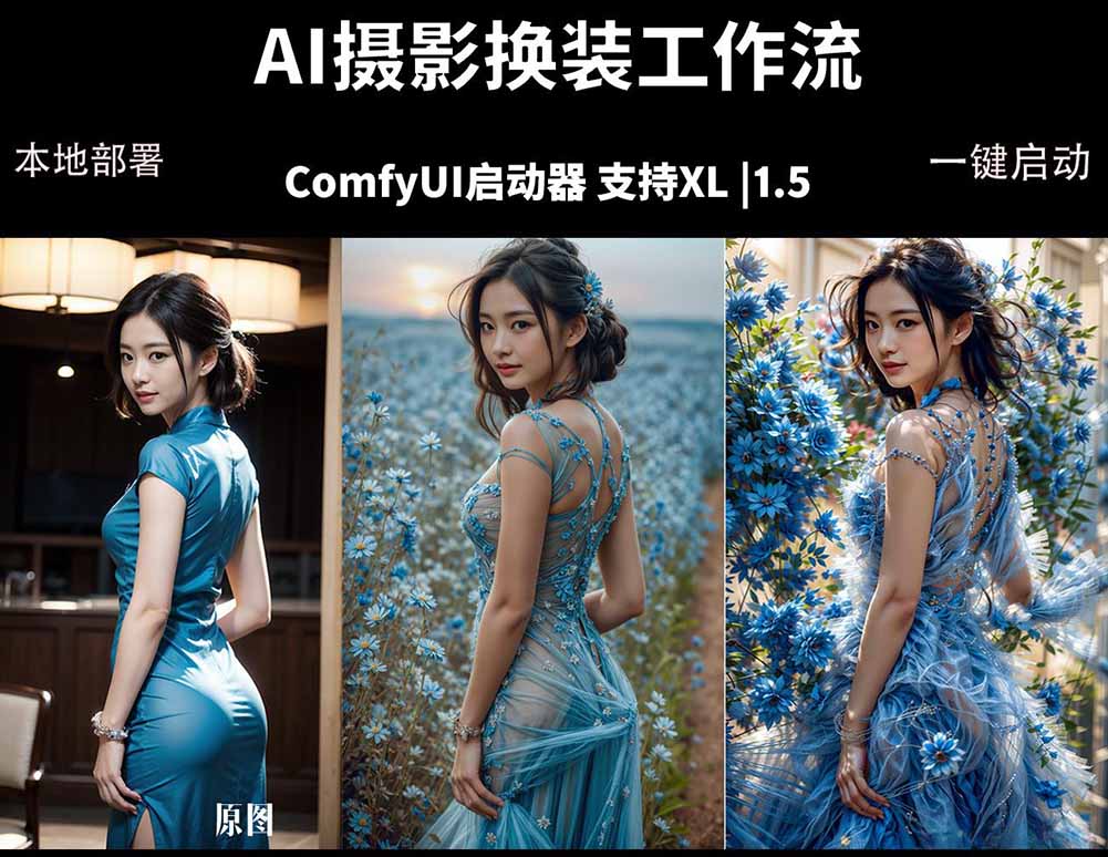 ComfyUI人像写真摄影工作流：本地一键部署，换装换场景换脸全搞定，影楼效率翻倍-巅峰研习社