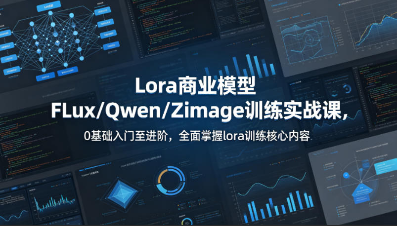 系统性学习Lora商业模型FLux／Qwen／Zimage训练实战课，0基础入门至进阶，全面掌握lora训练核心内容-巅峰研习社