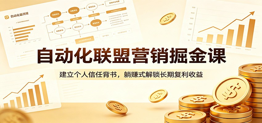 自动化联盟营销掘金课：建立个人信任背书，躺赚式解锁长期复利收益-巅峰研习社