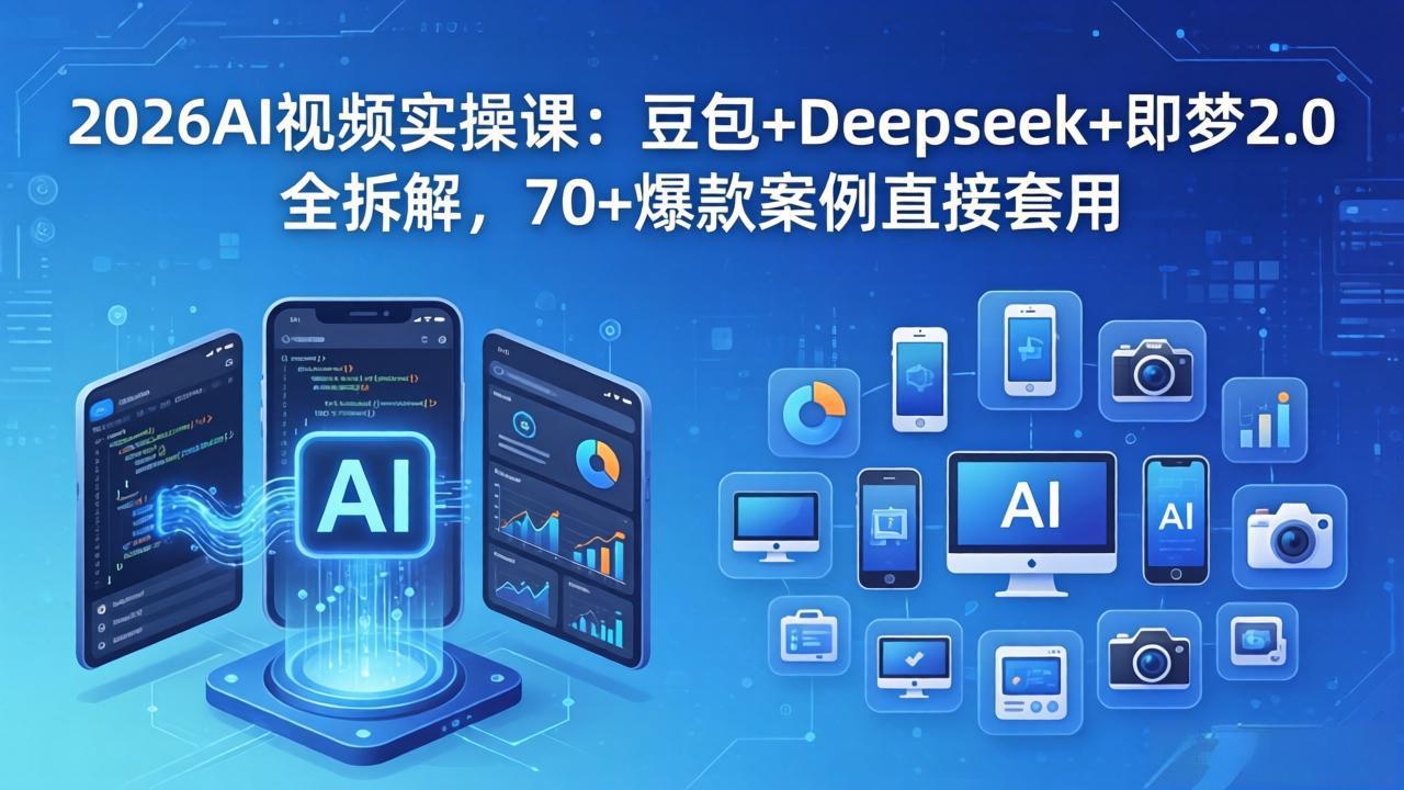 2026AI视频实操课：豆包+Deepseek+即梦2.0全拆解，70+爆款案例直接套用-巅峰研习社