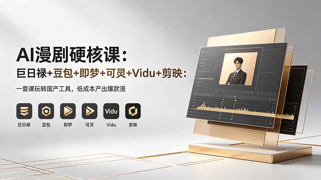 AI漫剧硬核课：巨日禄+豆包+即梦+可灵+Vidu+剪映：一套课玩转国产工具，低成本产出爆款漫剧-巅峰研习社