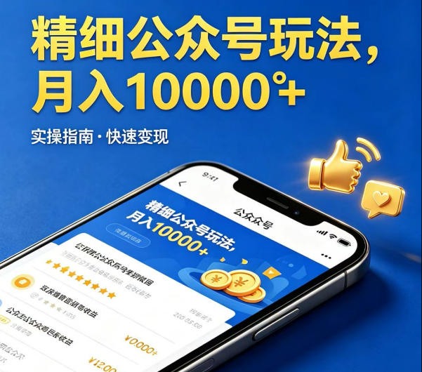 精细化公众号玩法，我们给你提供文章，你来负责发布，收益可观，月入1W+【揭秘】-巅峰研习社