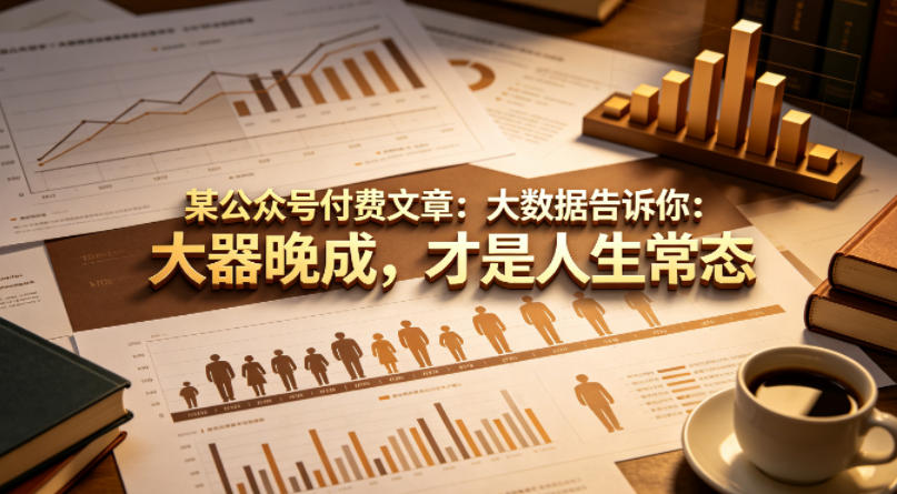 某公众号付费文章：大数据告诉你：大器晚成，才是人生常态-巅峰研习社