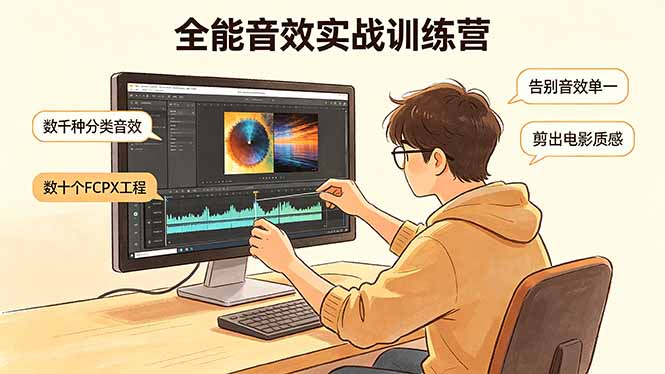 全能音效实战训练营：数千种分类音效+数十个FCPX工程，告别音效单一，剪出电影质感-巅峰研习社
