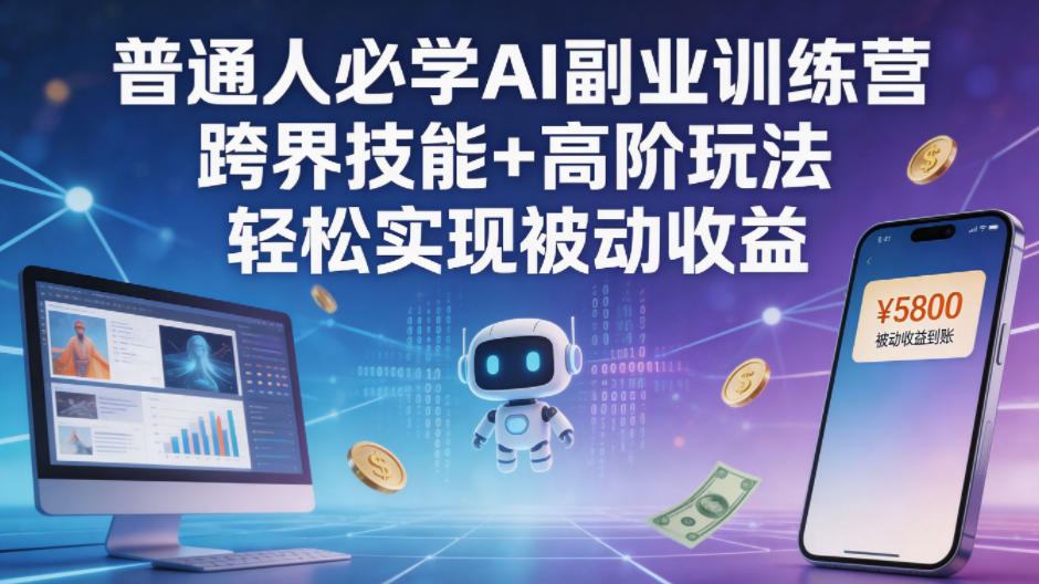 普通人必学AI副业训练营跨界技能+高阶玩法轻松实现被动收益-巅峰研习社