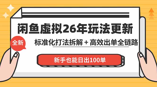 闲鱼虚拟从0到1系统化运营课程：标准化打法拆解 + 高效出单全链路教学，新手也能日出100单-巅峰研习社