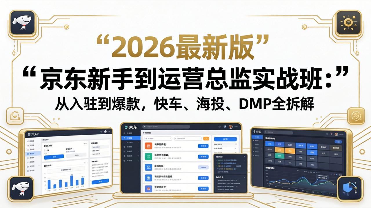 京东新手到运营总监实战班：从入驻到爆款，快车、海投、DMP全拆解，2026最新版-巅峰研习社