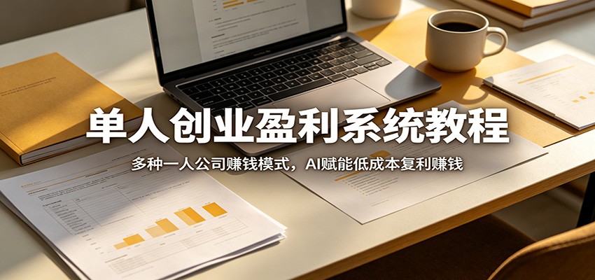 单人创业盈利系统教程：多种一人公司赚钱模式，AI赋能低成本复利赚钱-巅峰研习社