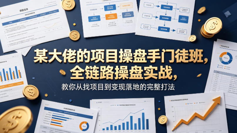 某大佬的项目操盘手门徒班，全链路操盘实战，教你从找项目到变现落地的完整打法-巅峰研习社