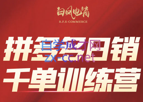 白凤电商·拼多多日销千单训练营(更新4月)-巅峰研习社
