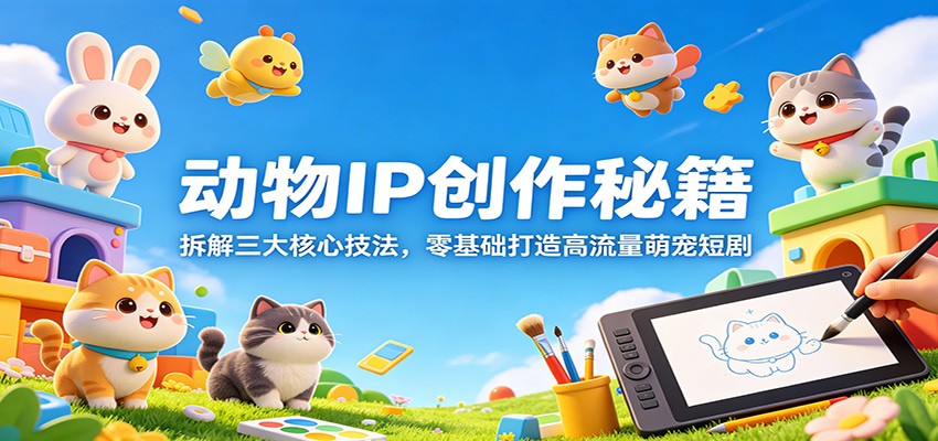 动物IP创作秘籍：拆解三大核心技法，零基础打造高流量萌宠短剧-巅峰研习社