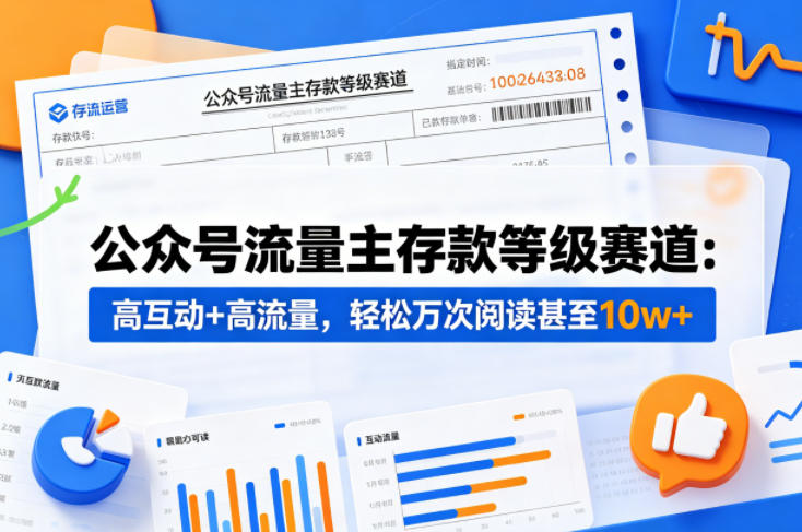 公众号流量主之存款等级赛道，高互动+高流量，轻松达到万次阅读，甚至10w+-巅峰研习社