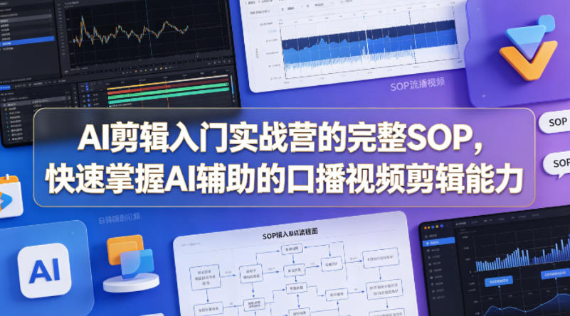 AI剪辑入门实战营的完整SOP，快速掌握AI辅助的口播视频剪辑能力-巅峰研习社