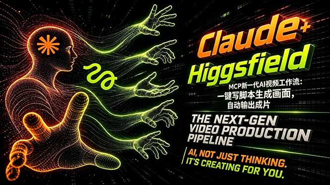Claude+Higgsfield MCP新一代AI视频工作流：一键写脚本生成画面，自动输出成片-巅峰研习社