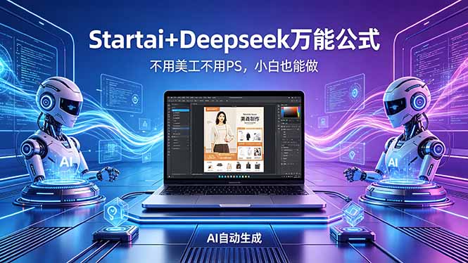 AI自动做电商详情页：Startai+Deepseek万能公式，不用美工不用PS，小白也能做-巅峰研习社