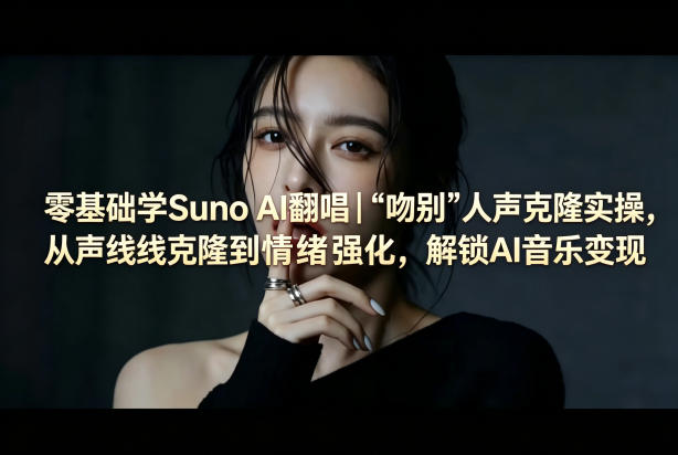 零基础学Suno AI翻唱｜《吻别》人声克隆实操，从声线克隆到情绪强化，解锁AI音乐变现-巅峰研习社