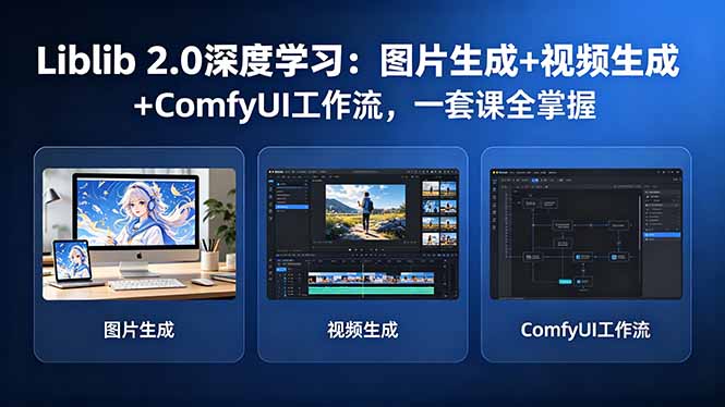 Liblib 2.0深度学习：图片生成+视频生成+ComfyUI工作流，一套课全掌握-巅峰研习社