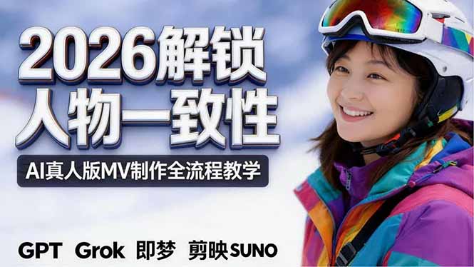 2026独创解锁人物一致性：AI真人版MV制作，不讲空话，不拼概念，全流程实操-巅峰研习社
