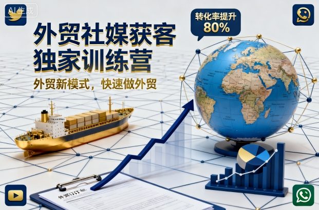 外贸社媒获客独家训练营，外贸新模式，快速做外贸(更新26年4月)-巅峰研习社