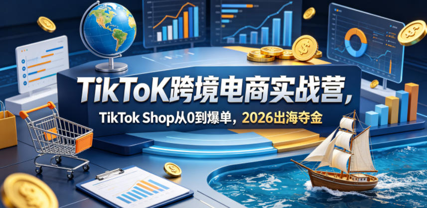 TikToK跨境电商实战营，TikTok Shop从0到爆单，2026出海夺金-巅峰研习社
