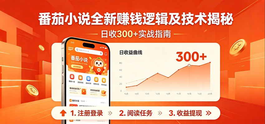 番茄小说全新赚钱逻辑及技术日收300+，小白新书皆可做！无脑赚就行了！-巅峰研习社