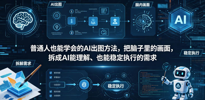 普通⼈也能学会的AI出图⽅法，把脑子里的画面，拆成AI能理解、也能稳定执行的需求【文档】-巅峰研习社