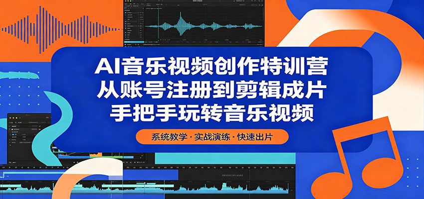 AI音乐视频创作特训营：从账号注册到剪辑成片，手把手玩转音乐视频-巅峰研习社