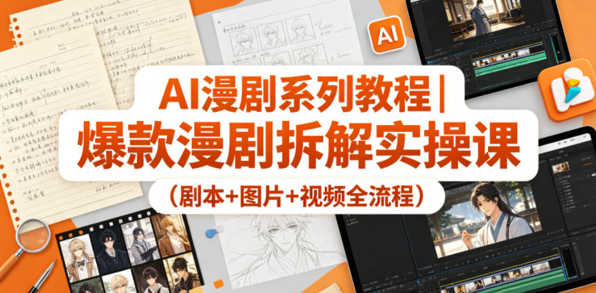 AI漫剧系列教程｜爆款漫剧拆解实操课(剧本+图片+视频全流程)-巅峰研习社