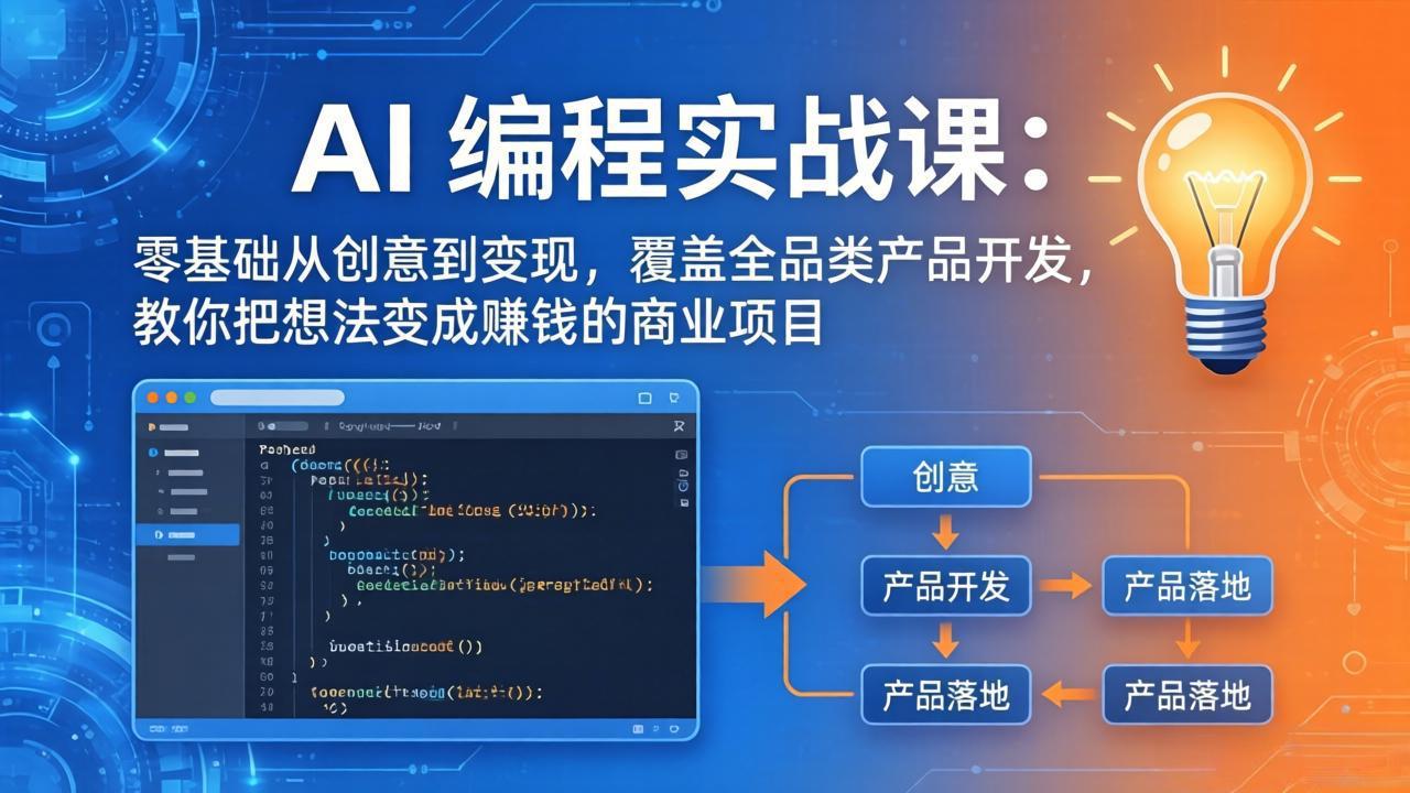 AI编程实战课-第三期-5月9更新：零基础从创意到变现，覆盖全品类产品开发，把想法变成赚钱项目-巅峰研习社