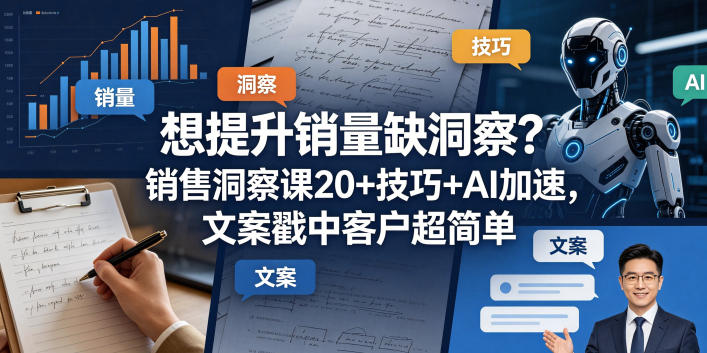 想提升销量缺洞察?销售洞察课20+技巧+AI加速,文案戳中客户超简单【原创双语字幕】-巅峰研习社