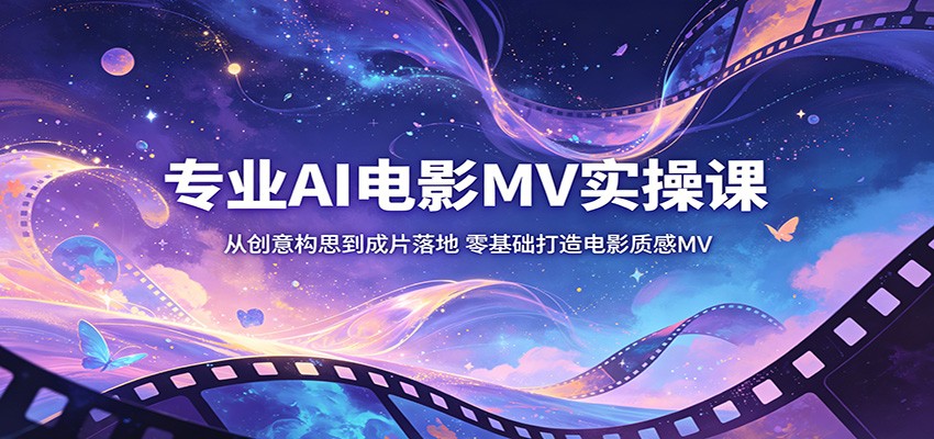 专业AI电影MV实操课:从创意构思到成片落地,零基础打造电影质感MV-巅峰研习社