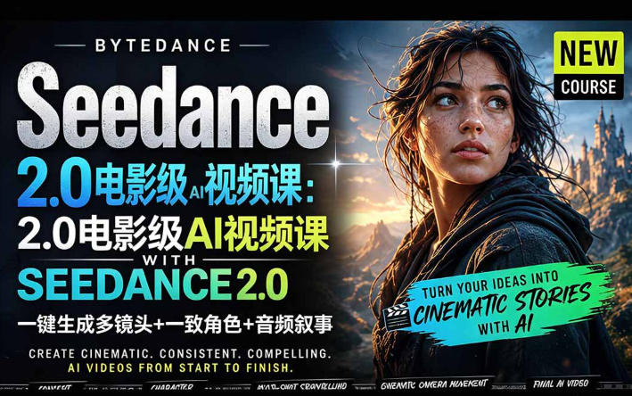 字节跳动的Seedance 2.0 AI电影视频生成制作教程，一键生成多镜头+一致角色+音频叙事-中英字幕-巅峰研习社