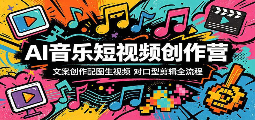 AI音乐短视频创作营：文案创作配图生视频，对口型剪辑全流程-巅峰研习社