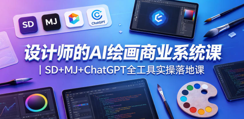设计师的AI绘画商业系统课｜SD+MJ+ChatGPT全工具实操落地课-巅峰研习社