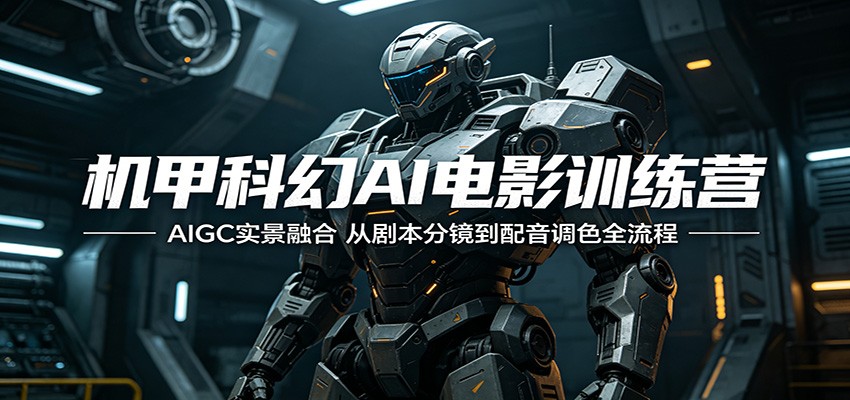 机甲科幻AI电影训练营：AIGC实景融合，从剧本分镜到配音调色全流程-巅峰研习社