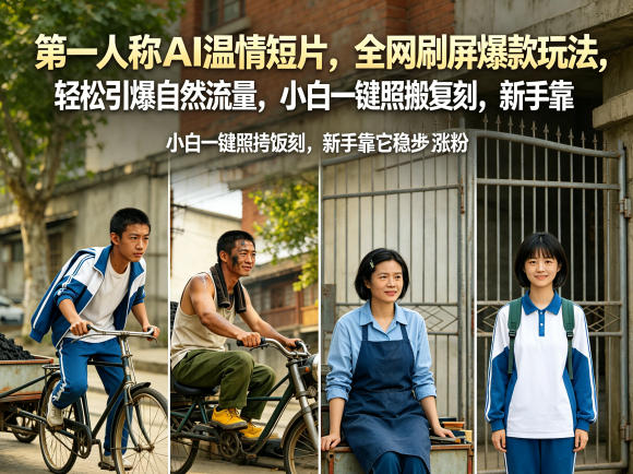 第一人称AI温情短片，全网刷屏爆款玩法，轻松引爆自然流量，小白一键照搬复刻，新手靠它稳步涨粉-巅峰研习社