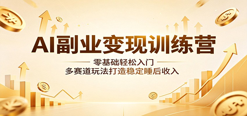AI副业变现训练营：零基础轻松入门，多赛道玩法打造稳定睡后收入-巅峰研习社