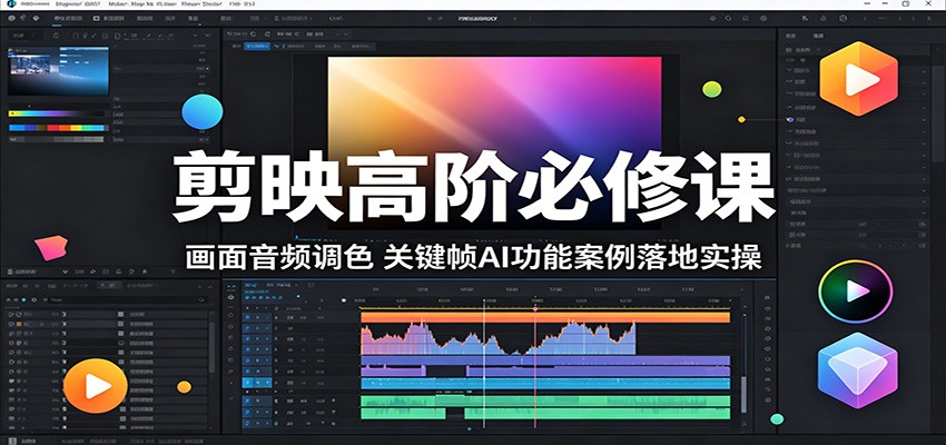 剪映高阶必修课：画面音频调色，关键帧AI功能案例落地实操-巅峰研习社