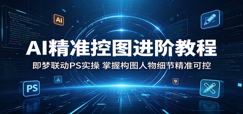 AI精准控图进阶教程：即梦联动PS实操，掌握构图人物细节精准可控-巅峰研习社