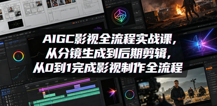 AIGC影视全流程实战课，从分镜生成到后期剪辑，从0到1完成影视制作全流程-巅峰研习社